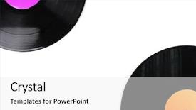  Presentation with vinyl - Slides featuring black vinyl records isolated on white background and a white colored foreground