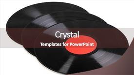  Presentation with vinyl - Presentation theme consisting of black vinyl records isolated on white background and a tawny brown colored foreground