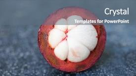  Presentation with volcanic rock - Amazing PPT theme having black volcanic rock bearing backdrop and a ocean colored foreground