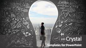  Presentation with black hole - Beautiful PPT layouts featuring black wall with key backdrop and a dark gray colored foreground