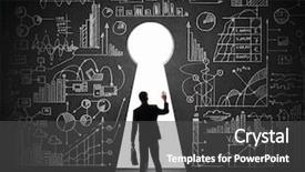  Presentation with black hole - Cool new slide deck with black wall with key backdrop and a dark gray colored foreground