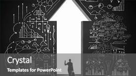  Presentation with black hole - Slide set consisting of black wall with key background and a dark gray colored foreground