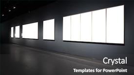  Presentation with black - Audience pleasing PPT theme consisting of black wall with picture frames backdrop and a dark gray colored foreground
