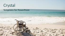  Presentation with elementary school career day and technology and black female - Colorful PPT layouts enhanced with black wheelchair on the beach backdrop and a  colored foreground