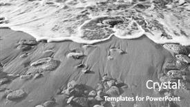  Presentation with black sea - Theme enhanced with black white - wave background and a gray colored foreground