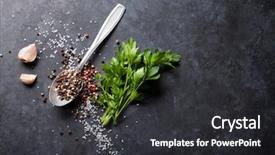  Presentation with garlic - Slides featuring black white and red pepper background and a dark gray colored foreground