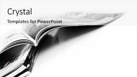  Presentation with magazines - PPT theme with black white business - magazines background and a white colored foreground