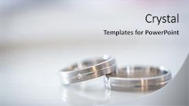  Presentation with rings as a wedding - Beautiful slide deck featuring black white diamond - two splendid wedding rings backdrop and a light gray colored foreground