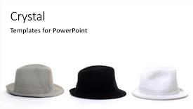  Presentation with graduation ceremony graduation caps hat - Colorful slide set enhanced with black white fashion - three stylish hat backdrop and a  colored foreground