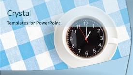  Presentation with coffee - PPT theme consisting of black white gingham - coffee time concept background and a  colored foreground