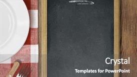  Presentation with restaurant menu black board chalkboard - Theme featuring black white gingham - menu chalkboard top view background and a dark gray colored foreground