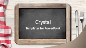  Presentation with chalkboard - Audience pleasing presentation theme consisting of black white gingham - menu chalkboard top view backdrop and a dark gray colored foreground