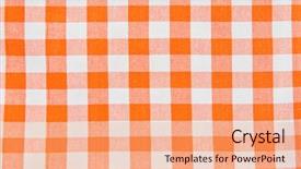  Presentation with fabric - Amazing PPT theme having black white gingham - square pattern fabric background backdrop and a coral colored foreground