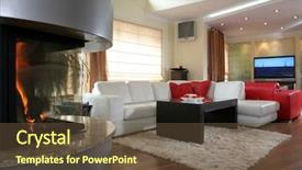  Presentation with living room - Cool new presentation theme with black white tv - modern living room interior backdrop and a tawny brown colored foreground