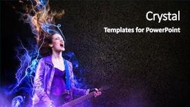  Presentation with black girl - Slide set featuring black wings and color background background and a black colored foreground