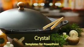  Presentation with vegetables - Cool new PPT theme with black wok pan and vegetables backdrop and a  colored foreground