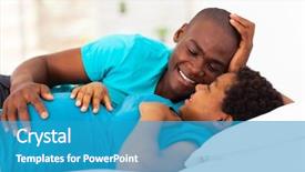  Presentation with african american black couple - Slide deck having black woman pregnancy - expecting african american couple lying background and a teal colored foreground