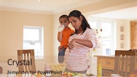  Presentation with pregnant mother - Theme enhanced with black woman pregnancy - pregnant mother carrying son whilst background and a coral colored foreground