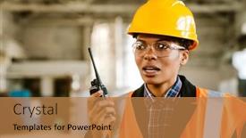  Presentation with black woman - Theme having black-woman-wearing-helmet-using background and a coral colored foreground