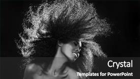  Presentation with black woman - Colorful PPT theme enhanced with black woman with big hair backdrop and a dark gray colored foreground