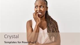  Presentation with black woman - Slide set enhanced with black-woman-with-braids-standing background and a coral colored foreground