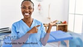  Presentation with black woman - Slides having black-woman-with-braids-working background and a light blue colored foreground