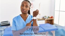  Presentation with recovery - Slides featuring black-woman-with-braids-working background and a light blue colored foreground