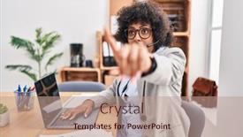  Presentation with black woman - Presentation theme having black-woman-with-curly-hair background and a  colored foreground