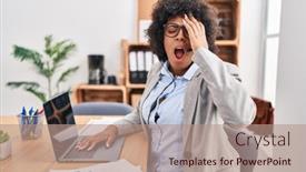  Presentation with face pain - Presentation theme enhanced with black-woman-with-curly-hair background and a  colored foreground