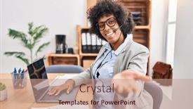  Presentation with acceptance - PPT theme consisting of black-woman-with-curly-hair background and a coral colored foreground