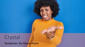  Presentation with acceptance - Slide set having black-woman-with-curly-hair background and a gold colored foreground