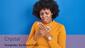  Presentation with inflammation - PPT layouts consisting of black-woman-with-curly-hair background and a gold colored foreground