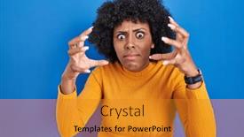  Presentation with black-woman - Presentation theme consisting of black-woman-with-curly-hair background and a gold colored foreground