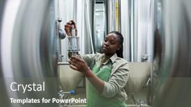  Presentation with craft beer - Slide deck with black-woman-working-at-craft background and a  colored foreground