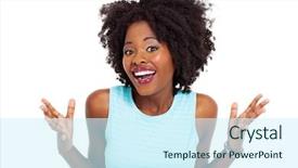  Presentation with black women - Colorful presentation theme enhanced with black women - happy african american woman looking backdrop and a cool aqua colored foreground
