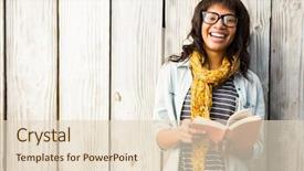  Presentation with child girl reading a book - Presentation theme featuring black women - smiling casual woman reading background and a lemonade colored foreground