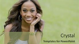  Presentation with black women - PPT theme with black women - young female african-american woman enjoying background and a mint green colored foreground