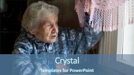  Presentation with house window - Slides enhanced with black women depression - elderly woman in the house background and a ocean colored foreground