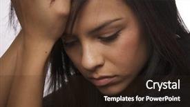  Presentation with women sad - Beautiful slides featuring black women depression - sad young woman looking down backdrop and a wine colored foreground
