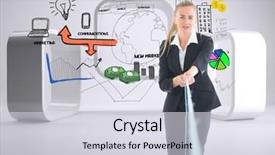  Presentation with black women - Slide set featuring black women pulled directions - composite image of blonde businesswoman background and a sky blue colored foreground