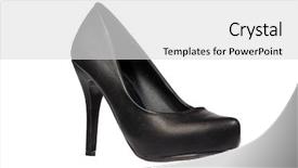  Presentation with black women - Presentation theme with black women's heel shoe isolated over white with clipping path background and a light gray colored foreground