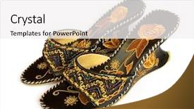  Presentation with black women - Cool new theme with black women's shoes with embroidery isolated on white backdrop and a white colored foreground