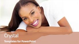  Presentation with beautiful black women smiling - Presentation design consisting of black women smiling - beautiful african american woman lying background and a coral colored foreground