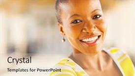  Presentation with elementary school african american female career - PPT layouts consisting of black women smiling - beautiful happy african american woman background and a lemonade colored foreground