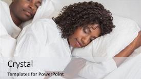  Presentation with sleeping - Audience pleasing presentation theme consisting of black women smiling - happy couple sleeping together backdrop and a white colored foreground