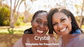  Presentation with daughter - Presentation theme enhanced with black women smiling - portrait of mother and adult background and a tawny brown colored foreground