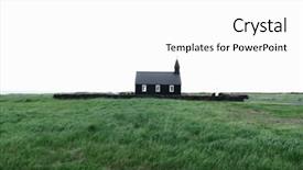  Presentation with black church - PPT layouts consisting of black wooden church budakirkja at snaefellsnes western iceland europe landscape photography background and a white colored foreground