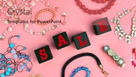  Presentation with pink black - Presentation theme featuring black wooden cubes with female accessories on pink background sale concept background and a coral colored foreground