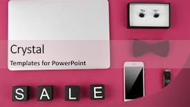  Presentation with personal - Beautiful PPT layouts featuring black wooden cubes with laptop and personal stuff on color background sale concept backdrop and a coral colored foreground