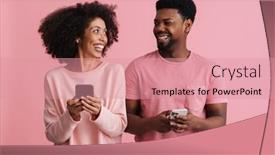  Presentation with pink black - Presentation enhanced with black-young-couple-laughing background and a coral colored foreground